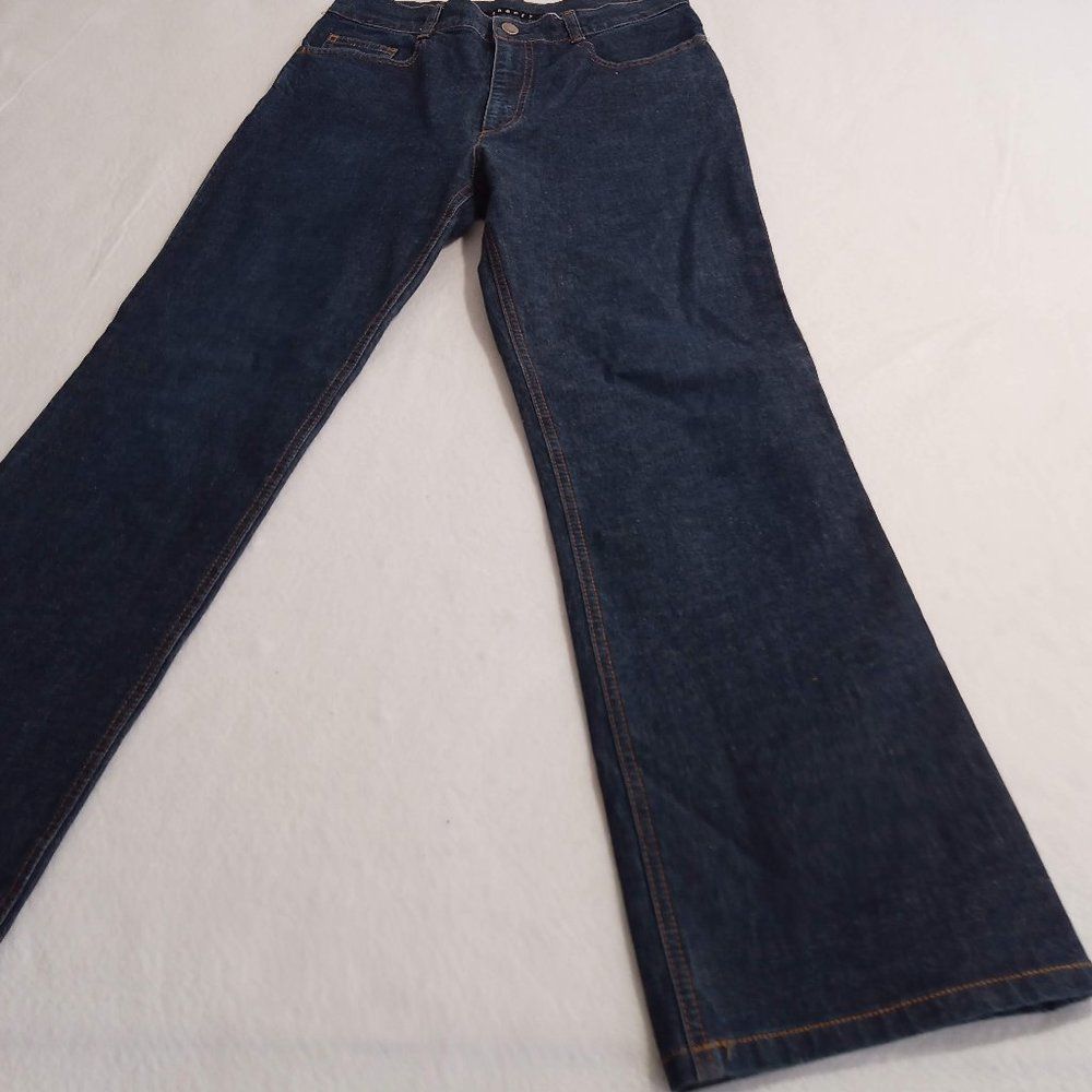 Theory Womens Jeans Size 30 Blue Distressed Straight Leg High Waist Pocket